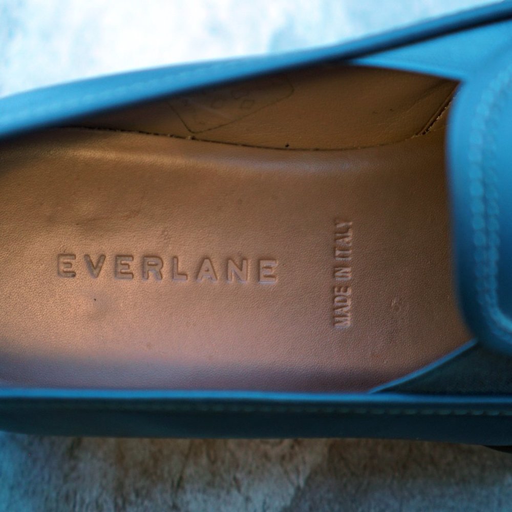 Women's Navy Slip-On Leather Loafers - Picture 4 of 5